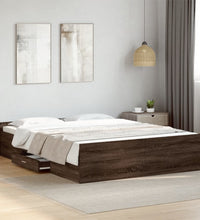 Bettgestell mit Schubladen Braun Eichen-Optik 150x200 cm
