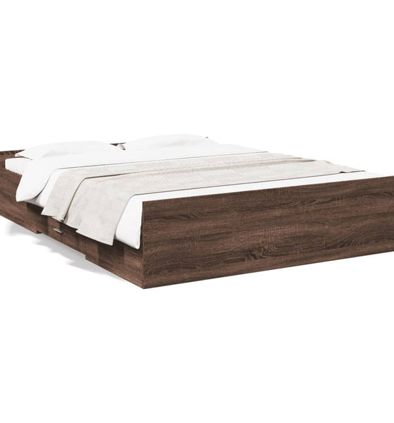 Bettgestell mit Schubladen Braun Eichen-Optik 150x200 cm
