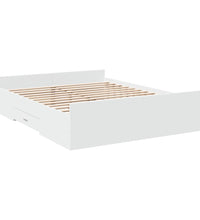 Bettgestell mit Schubladen Weiß 140x200 cm Holzwerkstoff