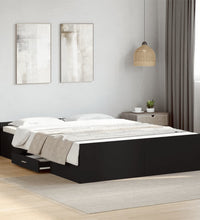 Bettgestell mit Schubladen Schwarz 140x200 cm Holzwerkstoff