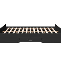 Bettgestell mit Schubladen Schwarz 140x200 cm Holzwerkstoff