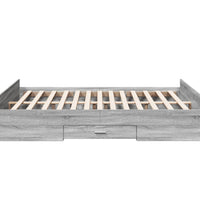 Bettgestell mit Schubladen Grau Sonoma 140x200 cm Holzwerkstoff