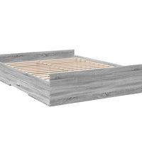 Bettgestell mit Schubladen Grau Sonoma 140x200 cm Holzwerkstoff