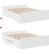 Bettgestell mit Schubladen Weiß 120x200 cm Holzwerkstoff