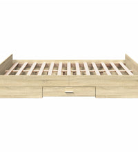 Bettgestell mit Schubladen Sonoma-Eiche 120x200cm Holzwerkstoff