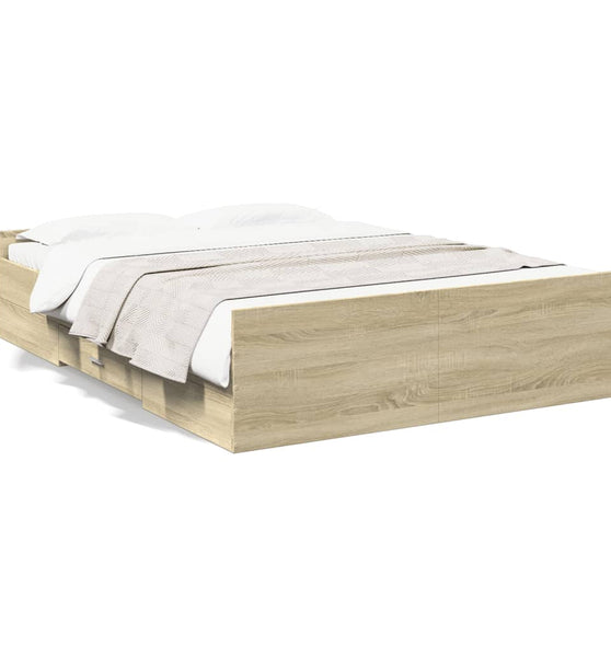 Bettgestell mit Schubladen Sonoma-Eiche 120x200cm Holzwerkstoff