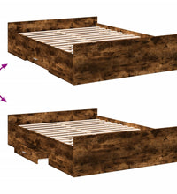 Bettgestell mit Schubladen Räuchereiche 120x200cm Holzwerkstoff