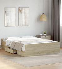 Bettgestell mit Schubladen Sonoma-Eiche 140x190cm Holzwerkstoff