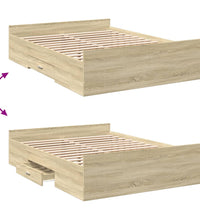 Bettgestell mit Schubladen Sonoma-Eiche 140x190cm Holzwerkstoff
