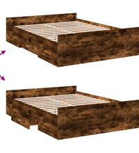 Bettgestell mit Schubladen Räuchereiche 140x190cm Holzwerkstoff