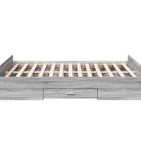 Bettgestell mit Schubladen Grau Sonoma 140x190 cm Holzwerkstoff