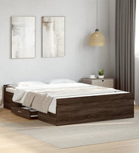 Bettgestell mit Schubladen Braun Eichen-Optik 140x190 cm