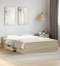 Bettgestell mit Schubladen Sonoma-Eiche 135x190cm Holzwerkstoff