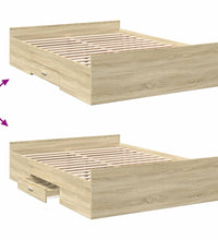 Bettgestell mit Schubladen Sonoma-Eiche 135x190cm Holzwerkstoff