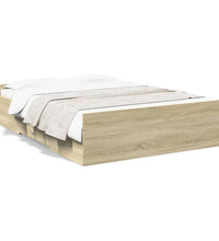 Bettgestell mit Schubladen Sonoma-Eiche 135x190cm Holzwerkstoff