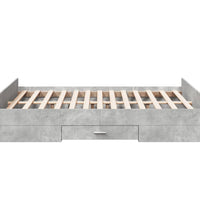Bettgestell mit Schubladen Betongrau 135x190 cm Holzwerkstoff