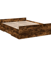 Bettgestell mit Schubladen Räuchereiche 135x190cm Holzwerkstoff