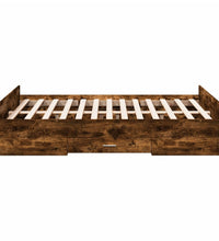 Bettgestell mit Schubladen Räuchereiche 135x190cm Holzwerkstoff