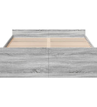 Bettgestell mit Schubladen Grau Sonoma 135x190 cm Holzwerkstoff