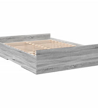 Bettgestell mit Schubladen Grau Sonoma 135x190 cm Holzwerkstoff