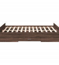 Bettgestell mit Schubladen Braun Eichen-Optik 135x190 cm
