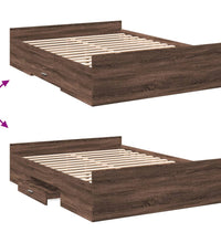 Bettgestell mit Schubladen Braun Eichen-Optik 135x190 cm