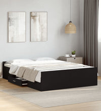 Bettgestell mit Schubladen Schwarz 120x190 cm Holzwerkstoff
