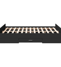 Bettgestell mit Schubladen Schwarz 120x190 cm Holzwerkstoff