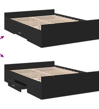 Bettgestell mit Schubladen Schwarz 120x190 cm Holzwerkstoff