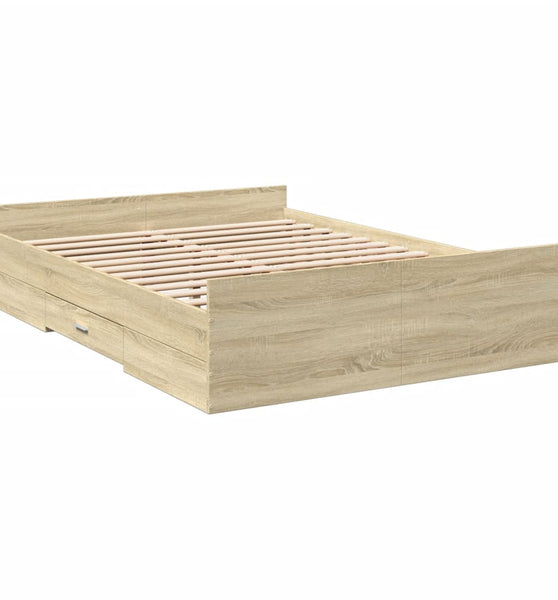 Bettgestell mit Schubladen Sonoma-Eiche 120x190cm Holzwerkstoff