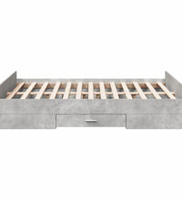 Bettgestell mit Schubladen Betongrau 120x190 cm Holzwerkstoff