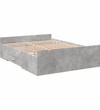 Bettgestell mit Schubladen Betongrau 120x190 cm Holzwerkstoff