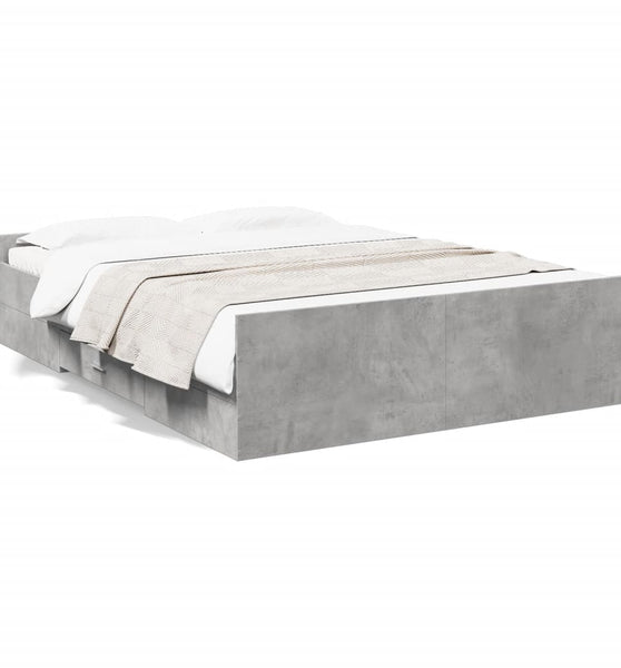 Bettgestell mit Schubladen Betongrau 120x190 cm Holzwerkstoff