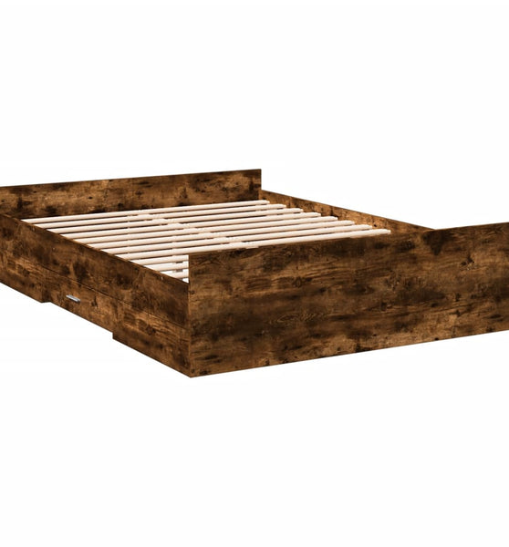 Bettgestell mit Schubladen Räuchereiche 120x190cm Holzwerkstoff