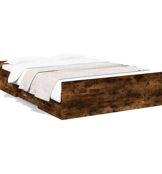 Bettgestell mit Schubladen Räuchereiche 120x190cm Holzwerkstoff