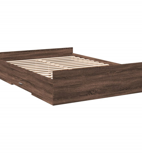Bettgestell mit Schubladen Braun Eichen-Optik 120x190 cm