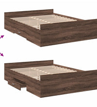Bettgestell mit Schubladen Braun Eichen-Optik 120x190 cm
