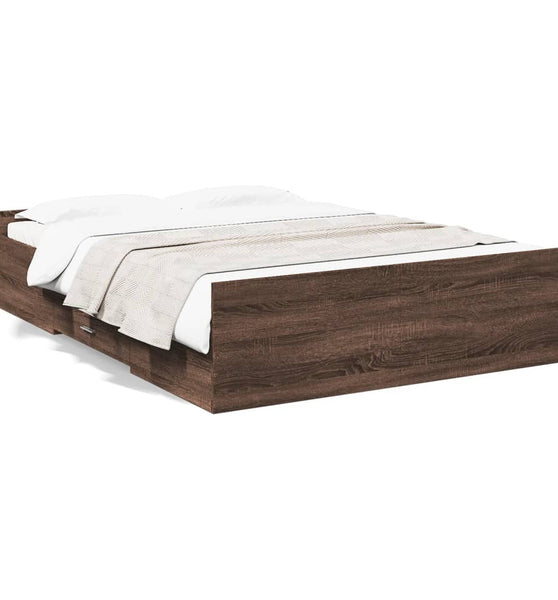 Bettgestell mit Schubladen Braun Eichen-Optik 120x190 cm