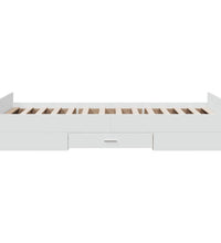 Bettgestell mit Schubladen Weiß 100x200 cm Holzwerkstoff