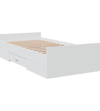 Bettgestell mit Schubladen Weiß 100x200 cm Holzwerkstoff