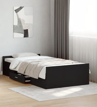 Bettgestell mit Schubladen Schwarz 100x200 cm Holzwerkstoff