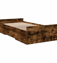Bettgestell mit Schubladen Räuchereiche 100x200cm Holzwerkstoff