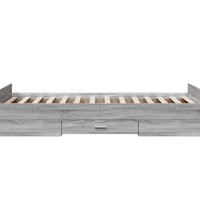 Bettgestell mit Schubladen Grau Sonoma 100x200 cm Holzwerkstoff