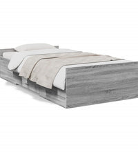 Bettgestell mit Schubladen Grau Sonoma 100x200 cm Holzwerkstoff