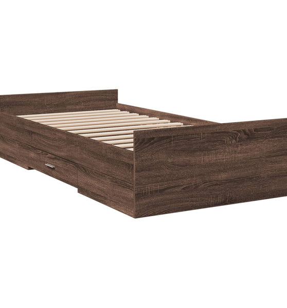 Bettgestell mit Schubladen Braun Eichen-Optik 100x200 cm
