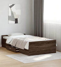 Bettgestell mit Schubladen Braun Eichen-Optik 100x200 cm
