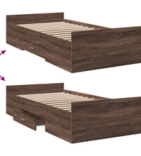 Bettgestell mit Schubladen Braun Eichen-Optik 100x200 cm
