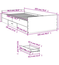 Bettgestell mit Schubladen Braun Eichen-Optik 100x200 cm