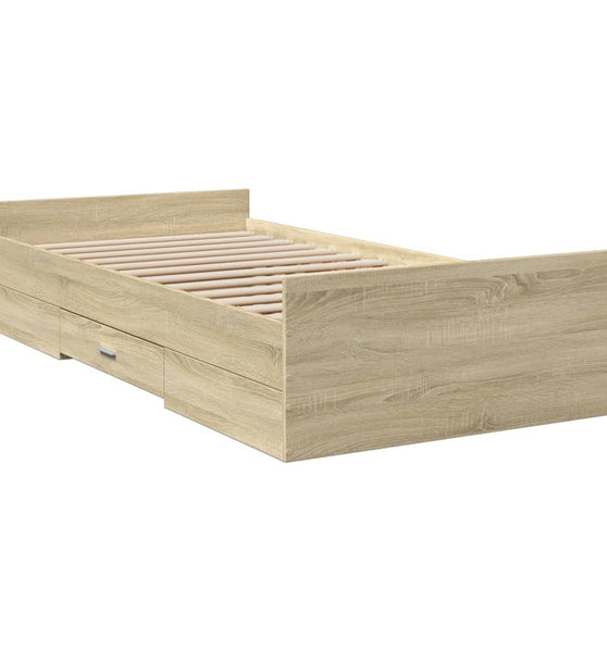 Bettgestell mit Schubladen Sonoma-Eiche 90x200cm Holzwerkstoff