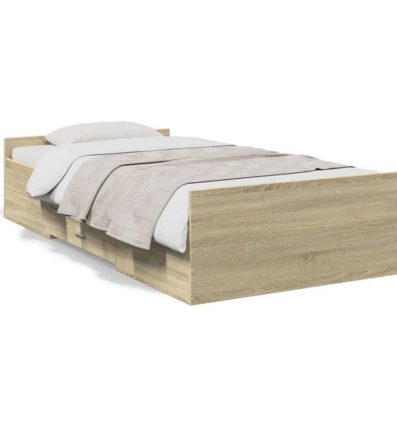 Bettgestell mit Schubladen Sonoma-Eiche 90x200cm Holzwerkstoff